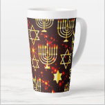 Red & Gold Hanukkah Menorah Milchtasse<br><div class="desc">*Customize with your text.</div>