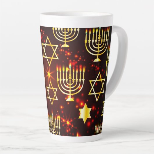 Red & Gold Hanukkah Menorah Milchtasse (Rechte Ecke)