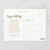 Red Gold Happy Holidays Xmas Foto Frame Postkarte (Rückseite)