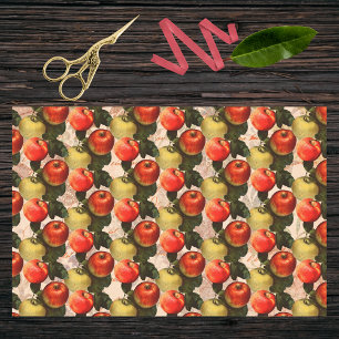 Red Gold Harvest Apple Pattern - Teacher Geschenk Seidenpapier
