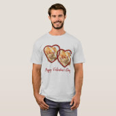 Red Gold Heart Modern Happy Valentines Day Men T-Shirt (Vorne ganz)