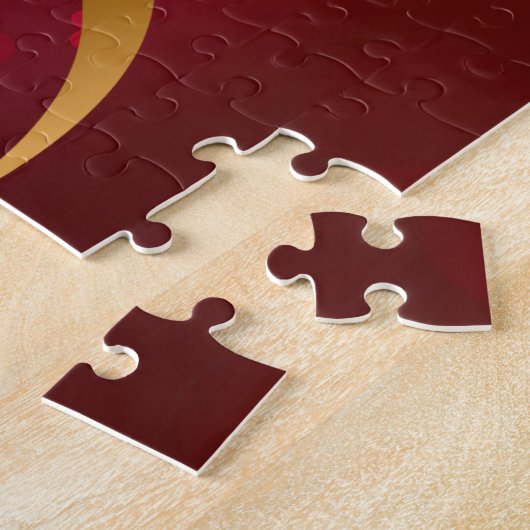 Red Gold Heart Ribbon Happy Valentine's Day Puzzle (Seite)