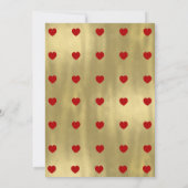 Red & Gold Hearts Geburtstagsparty Einladungen (Rückseite)