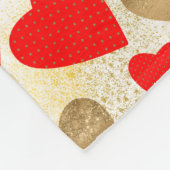 Red & Gold Hearts Muster Couple Names Valentine Fleecedecke (Ecke)