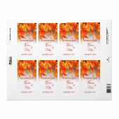 Red Gold Herbstblätter Hochzeitsweinsiegel (Vorne)