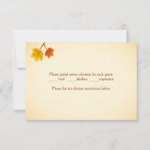 Red gold Herbstleavess Wedding RSVP Karte (Rückseite)