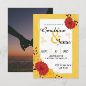 Red Gold Hochzeitsvorlage Einladung (Vorne/Hinten)