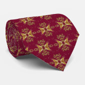 Red Gold Holiday Neck Tie Krawatte (Gerollt)