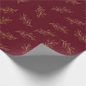 Red Gold Holiday Pattern Elegantes klassisches Wei Geschenkpapier (Ecke)