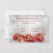 Red & Gold Holly Baubles Weihnachts-Party UAWG RSVP Karte (Vorderseite)