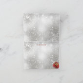 Red & Gold Holly Baubles Weihnachtskarte Feiertagskarte (Innenseite)