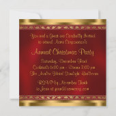 Red Gold Holly Corporate Christmas Party Einladung (Rückseite)