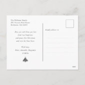 Red Gold Holly Snow Feiertagspostkarte (Rückseite)