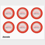 Red Gold Honeycomb Muster Custom Round Aufkleber (Blatt)