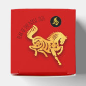 Red Gold Horse Papercut Chinese New Year 2026 CFB Geschenkschachtel (Oben)