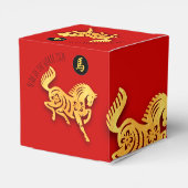 Red Gold Horse Papercut Chinese New Year 2026 CFB Geschenkschachtel (Rückseite)