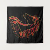 Red & Gold Horse with Lotus, Spiritual Symbolic  Wandteppich (Vorderseite (Horizontal))