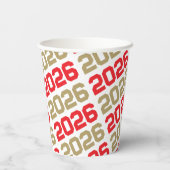 Red & Gold im Abschluss des Weißen Jahres Pappbecher (Rückseite)