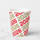 Red & Gold im Abschluss des Weißen Jahres Pappbecher (Vorderseite)