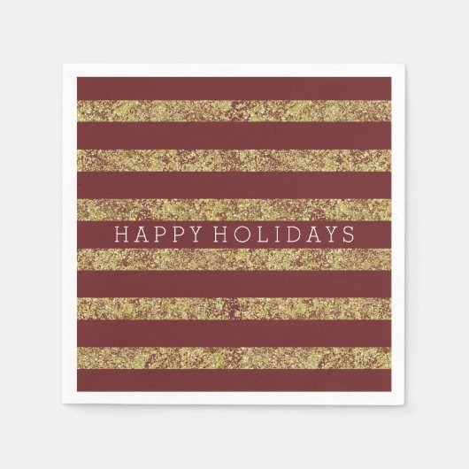 Red Gold Imitate Glitzer Streifen Serviette (Vorderseite)