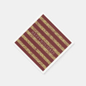 Red Gold Imitate Glitzer Streifen Serviette (Ecke)