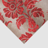 Red Gold Imitate Velvet Damask Elegante Seidenpapier (Detail)