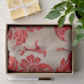 Red Gold Imitate Velvet Damask Elegante Seidenpapier (Geschenk)