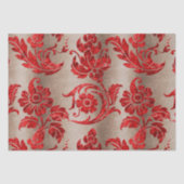 Red Gold Imitate Velvet Damask Elegante Seidenpapier (Vorderseite)