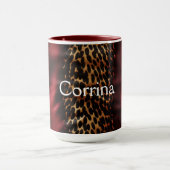 Red Gold Imitats Cowgirl Südwest Cowhide Name Tasse (Zentrum)