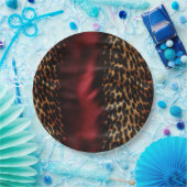 Red Gold Imitats Cowgirl Südwest Cowhide Pappteller (Party)