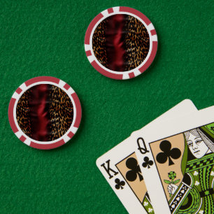Red Gold Imitats Cowgirl Südwest Cowhide Pokerchips