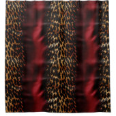 Red Gold Imitats Südwest Cowgirl Cowhide Duschvorhang (Vorderseite)