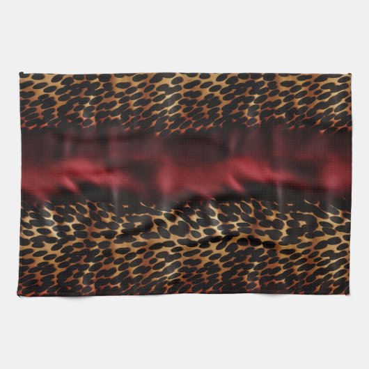 Red Gold Imitats Südwest Cowgirl Cowhide Geschirrtuch (Horizontal)