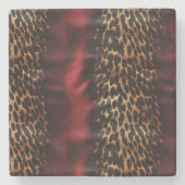 Red Gold Imitats Südwest Cowgirl Cowhide Steinuntersetzer (Vorderseite)