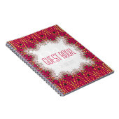 Red Gold Indian Bohemisch Monogram Guest Book Notizblock (Rechte Seite)