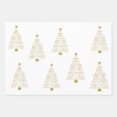 Red Gold Inspirational Christmas Tree Peace Joy Geschenkpapier Set (Vorderseite 3)