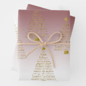 Red Gold Inspirational Christmas Tree Peace Joy Geschenkpapier Set (Beispiel)