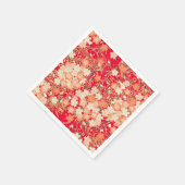 Red Gold Japanisch Kimono Blumenpapier Serviette (Ecke)