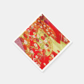 Red Gold Japanisch Kimono Blumenpapier Serviette (Ecke)