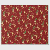 Red Gold Joy Typografie Einfache Elegante Weihnach Geschenkpapier (Flach)