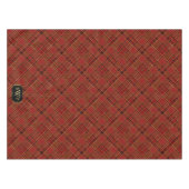 Red Gold Kariert Monogram Christmas Tartan Tischdecke (Vorderseite (Horizontal))