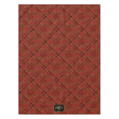 Red Gold Kariert Monogram Christmas Tartan Tischdecke (Vorderseite)