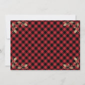 Red Gold Karierte Weihnachtsfeier Einladung (Rückseite)