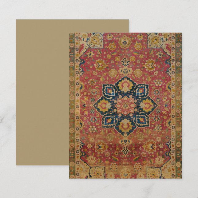 Red Gold Kashan Tepet Rug Persian Asian (Vorne/Hinten)