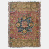 Red Gold Kashan Tepet Rug Persian Asian Decke (Vorderseite Vertikal)