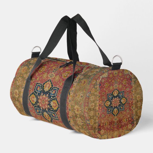 Red Gold Kashan Tepet Rug Persian Asian Duffle Bag (Linke Seite)