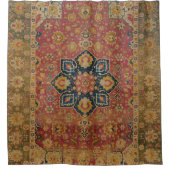 Red Gold Kashan Tepet Rug Persian Asian Duschvorhang (Vorderseite)
