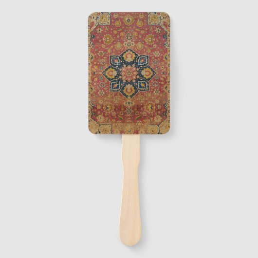 Red Gold Kashan Tepet Rug Persian Asian Fächer (Vorderseite)