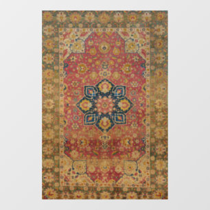 Red Gold Kashan Tepet Rug Persian Asian Fensteraufkleber
