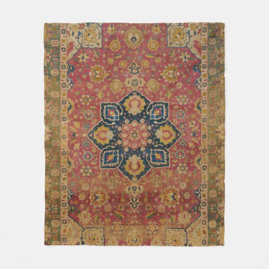 Red Gold Kashan Tepet Rug Persian Asian Fleecedecke (Vorderseite)